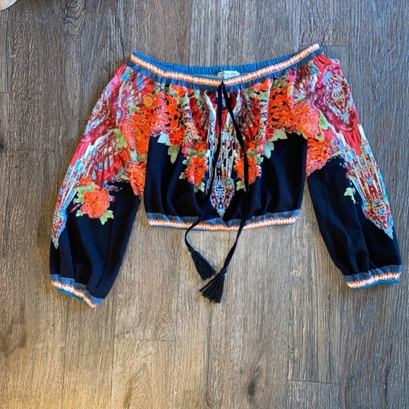 NEW flying tomato size XS cropped off shoulder top - Picture 2 of 4